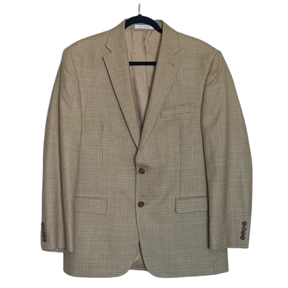 Lauren Ralph Lauren Silk Wool Blend Houndstooth Blazer Size 40R